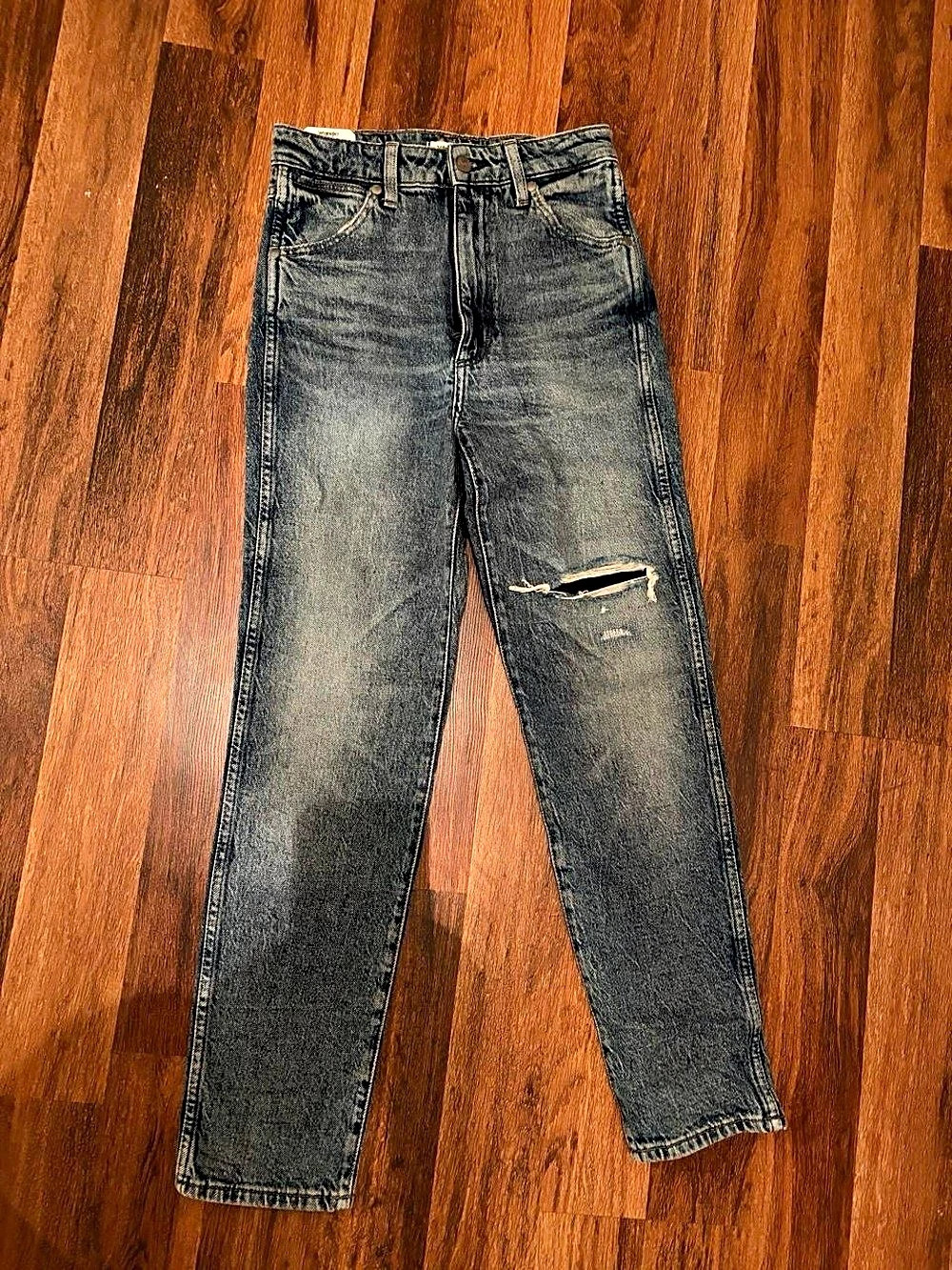 Wrangler Walker 677 High Rise Slim Straight Jeans Waist 26 Gray
